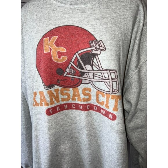 Kansas City Chiefs NFL Touchdown Helmet Pullover Sweatshirt XXL 2X Gildan Heavy - Picture 1 of 6